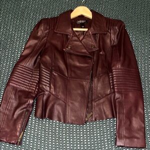 Rare Vintage Y2K Victoria's Secret Burgundy Leather Jacket